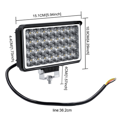 WUPP CS-1242A1 Car 4 inch Square 32LEDs Highlight Work Light Modified Front Bumper Lamp Spotlight - Work Lights by WUPP | Online Shopping UK | buy2fix