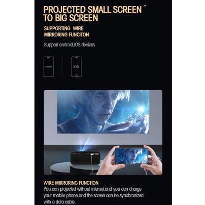 T500 1920x1080P 80 Lumens Portable Mini Home Theater LED HD Digital Projector With Remote Control & Adaptor(Black) - Consumer Electronics by buy2fix | Online Shopping UK | buy2fix