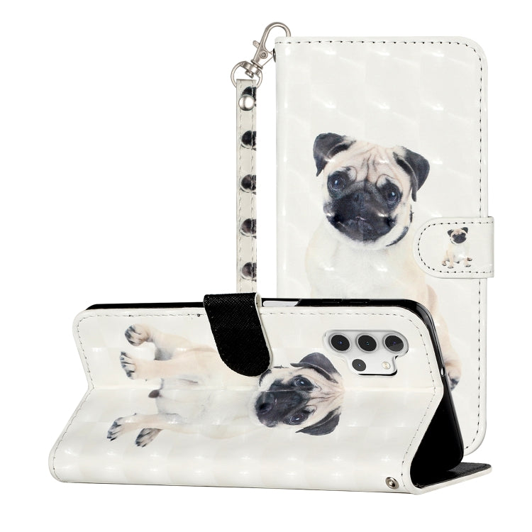 For Samsung Galaxy A32 5G 3D Pattern Horizontal Flip PU Leather Case with Holder & Card Slots & Wallet(Pug) - Galaxy Phone Cases by imak | Online Shopping UK | buy2fix