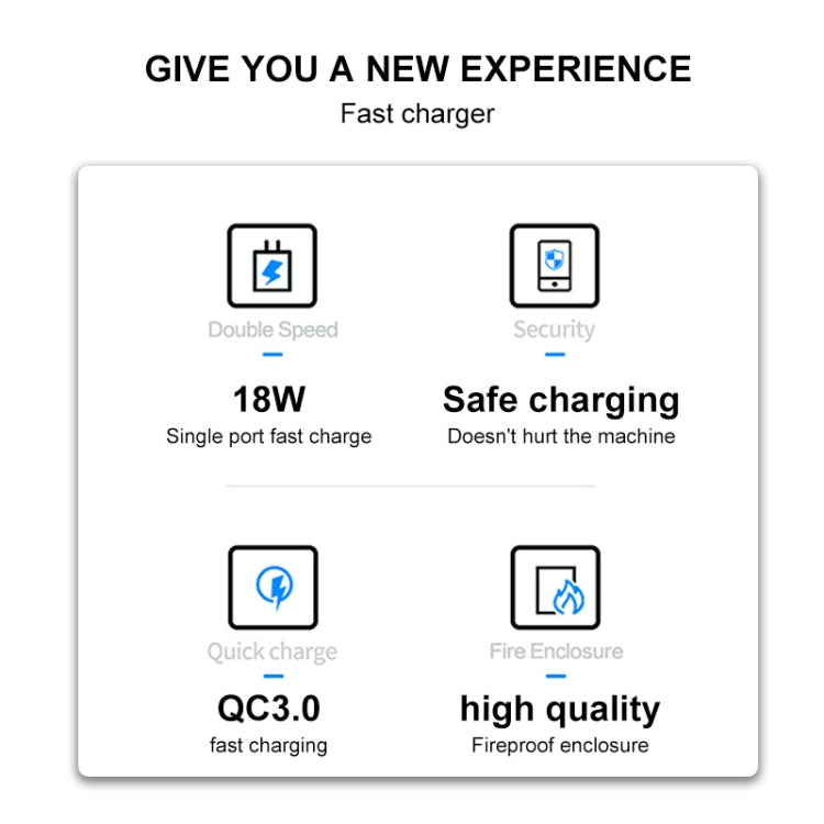 WK WP-U57 18W Speed QC3.0 Fast Charger + USB to Type-C / USB-C Data Cable, Plug Type:US Plug - USB Charger by WK | Online Shopping UK | buy2fix