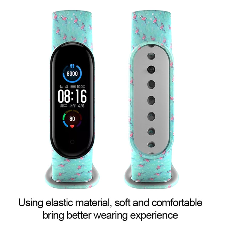 For Xiaomi Mi Band 6 (CA8856) Colored Drawing Silicone Watch Band(Peacock) - Smart Wear by buy2fix | Online Shopping UK | buy2fix