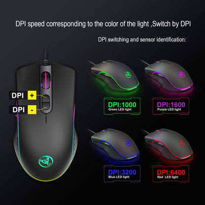 HXSJ P6+V100+A867 Keyboard Mouse Converter + One-handed Keyboard + RGB Gaming Mouse Set - Wired Mice by HXSJ | Online Shopping UK | buy2fix