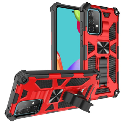 For Samsung Galaxy A32 4G Shockproof TPU + PC Magnetic Protective Case with Holder(Red) - Samsung Accessories by buy2fix | Online Shopping UK | buy2fix