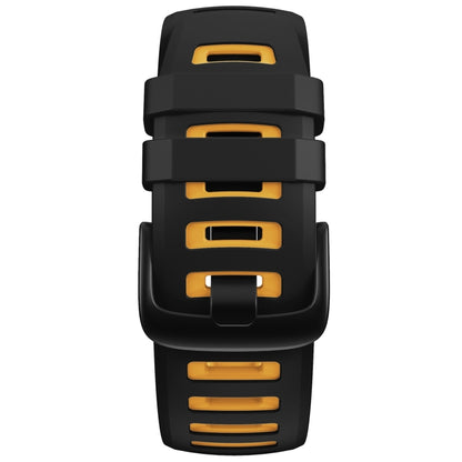 For Garmin Instinct / Instinct Esports Two-color Silicone Watch Band(Black+Yellow) - Smart Wear by buy2fix | Online Shopping UK | buy2fix