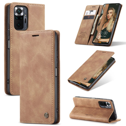 For Xiaomi Redmi Note 10 Pro 4G / Note 10 Pro Max CaseMe 013 Multifunctional Horizontal Flip Leather Case with Holder & Card Slot & Wallet(Brown) - Xiaomi Cases by CaseMe | Online Shopping UK | buy2fix