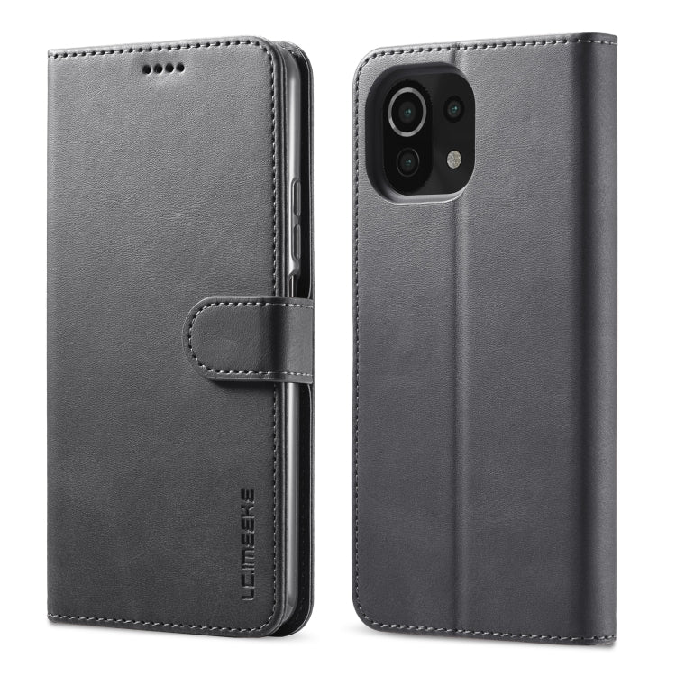 For Xiaomi Mi 11 Lite LC.IMEEKE Calf Texture Horizontal Flip Leather Case, with Holder & Card Slots & Wallet(Black) - Xiaomi Cases by LC.IMEEKE | Online Shopping UK | buy2fix