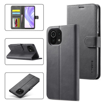 For Xiaomi Mi 11 Lite LC.IMEEKE Calf Texture Horizontal Flip Leather Case, with Holder & Card Slots & Wallet(Black) - Xiaomi Cases by LC.IMEEKE | Online Shopping UK | buy2fix