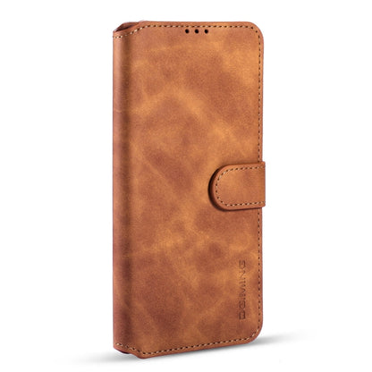 For Samsung Galaxy S21 FE DG.MING Retro Oil Side Horizontal Flip Leather Case with Holder & Card Slots & Wallet(Brown) - Galaxy Phone Cases by DG.MING | Online Shopping UK | buy2fix