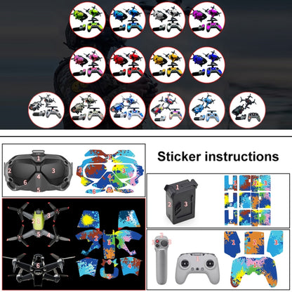 FPV-TZ-SF 4 in 1 Waterproof Anti-Scratch Decal Skin Wrap Stickers Personalized Film Kits for DJI FPV Drone & Goggles V2 & Remote Control & Rocker(Blue Shark) - DJI & GoPro Accessories by buy2fix | Online Shopping UK | buy2fix