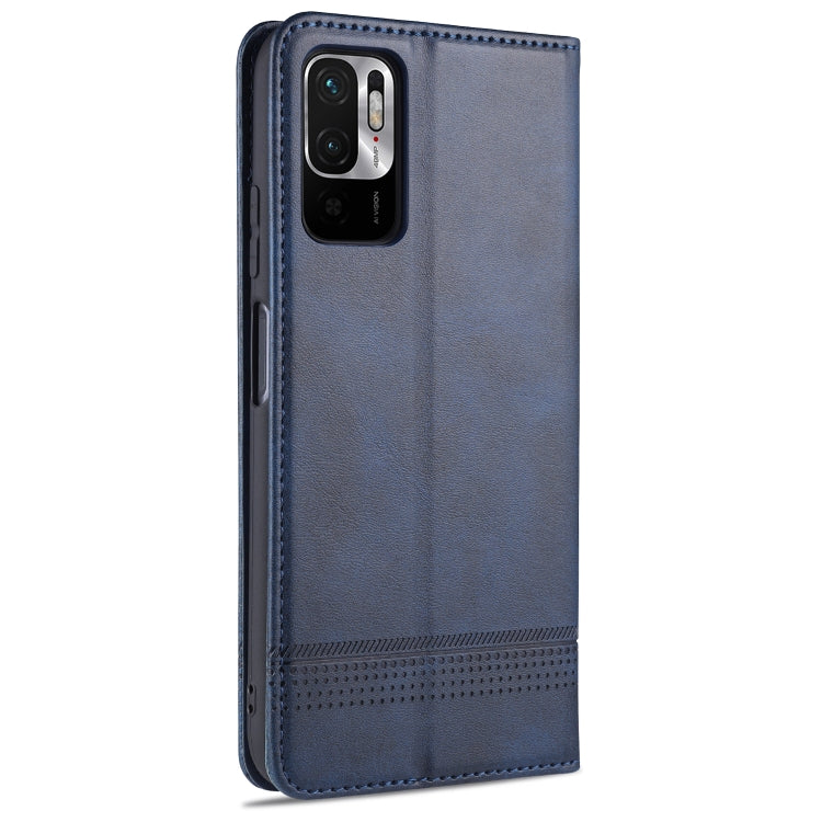 For Xiaomi Redmi Note 10 5G AZNS Magnetic Calf Texture Horizontal Flip Leather Case with Card Slots & Holder & Wallet(Dark Blue) - Xiaomi Cases by AZNS | Online Shopping UK | buy2fix