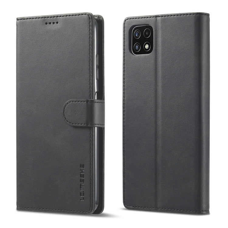 For Samsung Galaxy A22 5G LC.IMEEKE Calf Texture Horizontal Flip Leather Case with Holder & Card Slots & Wallet(Black) - Galaxy Phone Cases by LC.IMEEKE | Online Shopping UK | buy2fix