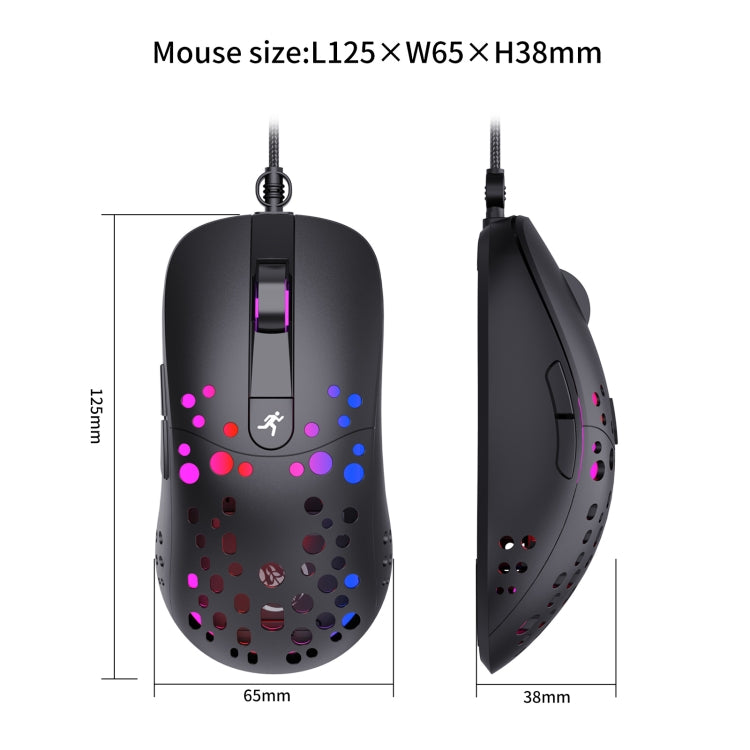 HXSJ A904 RGB Light Macro Programming Mechanical Gaming Wired Mouse(Black) - Wired Mice by HXSJ | Online Shopping UK | buy2fix