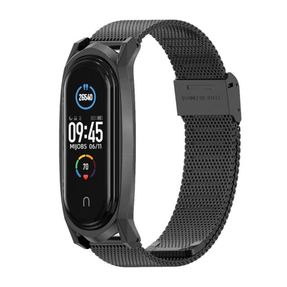 For Xiaomi Mi Band 6 / 5 / 4 / 3 Mijobs Milan Buckle GT Metal Stainless Steel Watch Band(Black) - Watch Bands by MIJOBS | Online Shopping UK | buy2fix