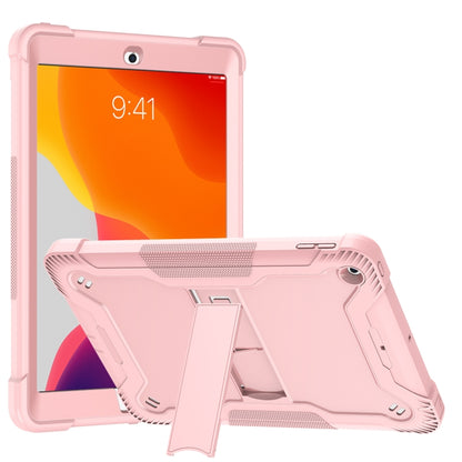 For iPad 10.2 2021 / 2020 / 2019 Silicone + PC Shockproof Protective Case with Holder(Rose Gold) - iPad 10.2 Cases by buy2fix | Online Shopping UK | buy2fix