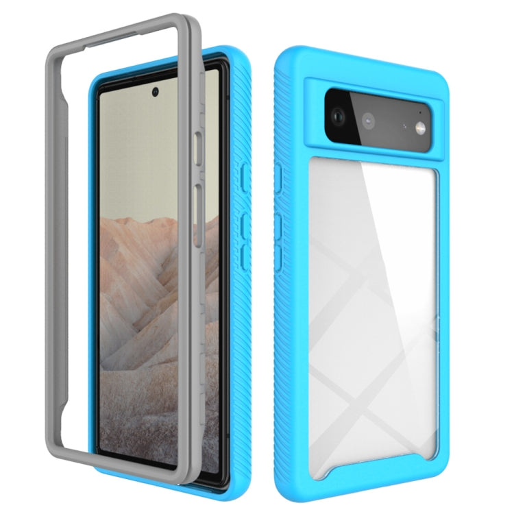 For Google Pixel 6 Starry Sky Solid Color Series Shockproof PC + TPU Case(Light Blue) - Google Cases by buy2fix | Online Shopping UK | buy2fix