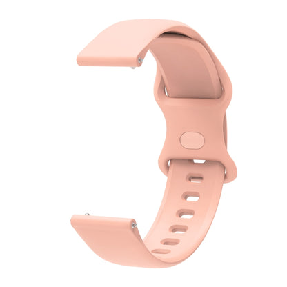 20mm For Amazfit GTS 2e Butterfly Buckle Silicone Watch Band(Pink) - Watch Bands by buy2fix | Online Shopping UK | buy2fix