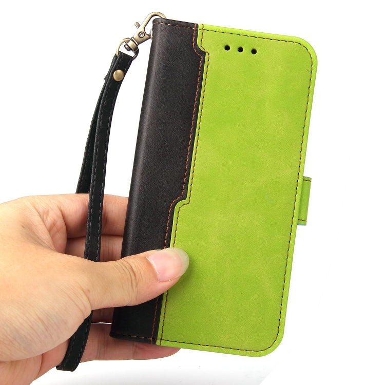 For vivo V21 4G / 5G Business Stitching-Color Horizontal Flip PU Leather Case with Holder & Card Slots & Photo Frame(Green) - vivo Cases by buy2fix | Online Shopping UK | buy2fix