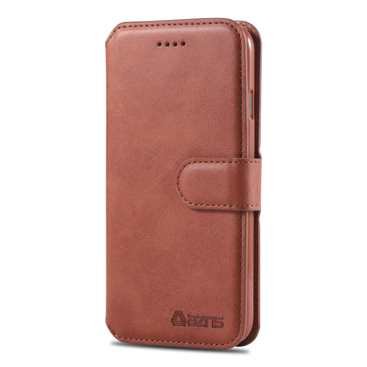For iPhone 7 / 8 AZNS Calf Texture Magnetic Horizontal Flip PU Leather Case with Holder & Card Slots & Photo Frame(Brown) - iPhone SE 2022 / 2020 / 8 / 7 Cases by AZNS | Online Shopping UK | buy2fix
