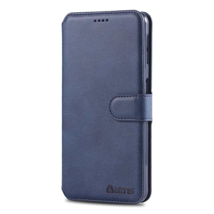 For Galaxy A7 2018 AZNS Calf Texture Magnetic Horizontal Flip PU Leather Case with Holder & Card Slots & Photo Frame(Blue) - Galaxy Phone Cases by AZNS | Online Shopping UK | buy2fix