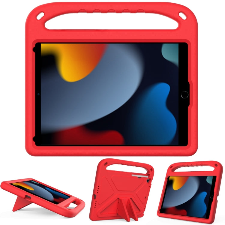 For iPad 10.2 2021 / 2020 / 2019 Handle Portable EVA Shockproof Protective Case with Triangle Holder(Red) - iPad 10.2 Cases by buy2fix | Online Shopping UK | buy2fix