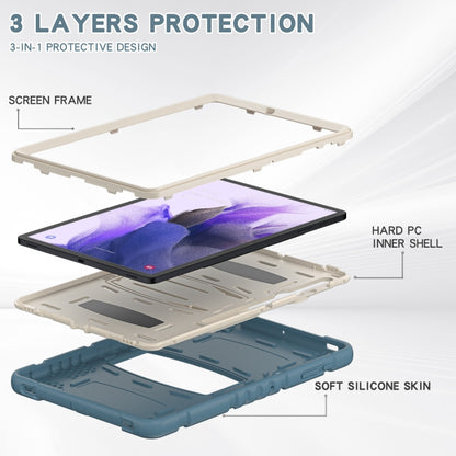 For Samsung Galaxy Tab S7+/ Tab S7 FE / Tab S8+ 3-Layer Protection Screen Frame + PC + Silicone Combination Case with Holder(Cornflower Blue) - Other Galaxy Tab PC by buy2fix | Online Shopping UK | buy2fix