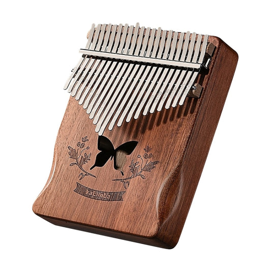 21 Tone Acacia Wood Thumb Piano Kalimba Musical Instruments(Coffee-Butterfly) - Keyboard Instruments by buy2fix | Online Shopping UK | buy2fix