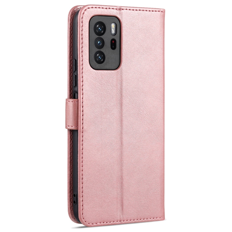 For Xiaomi Redmi Note 10 Pro 5G AZNS Skin Feel Calf Texture Horizontal Flip Leather Case with Card Slots & Holder & Wallet(Rose Gold) - Xiaomi Cases by AZNS | Online Shopping UK | buy2fix