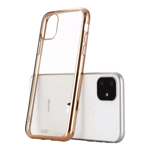 For iPhone 11 Pro GEBEI Plating TPU Shockproof Protective Case(Gold) - iPhone 11 Pro Cases by GEBEI | Online Shopping UK | buy2fix