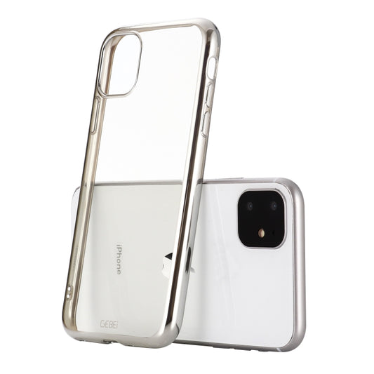 For iPhone 11 Pro Max GEBEI Plating TPU Shockproof Protective Case(Silver) - iPhone 11 Pro Max Cases by GEBEI | Online Shopping UK | buy2fix