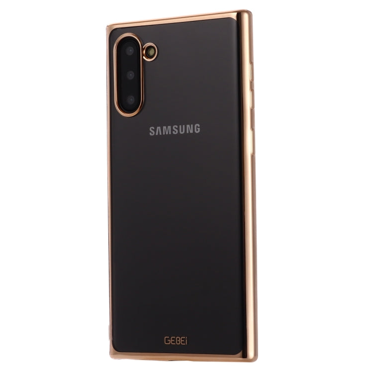 For Galaxy Note 10 GEBEI Plating TPU Shockproof Protective Case(Gold) - Galaxy Phone Cases by GEBEI | Online Shopping UK | buy2fix