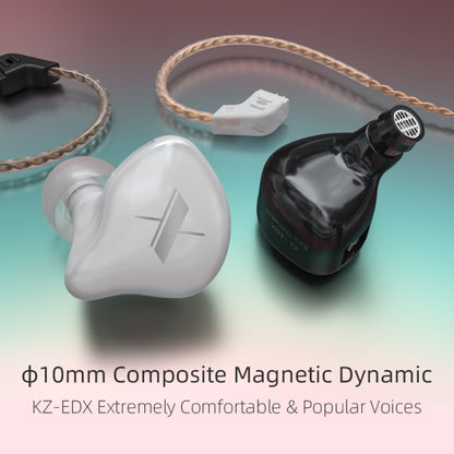 KZ EDX Dynamic Monitor HiFi In-Ear Wired Earphone With Mic(Black) - In Ear Wired Earphone by KZ | Online Shopping UK | buy2fix