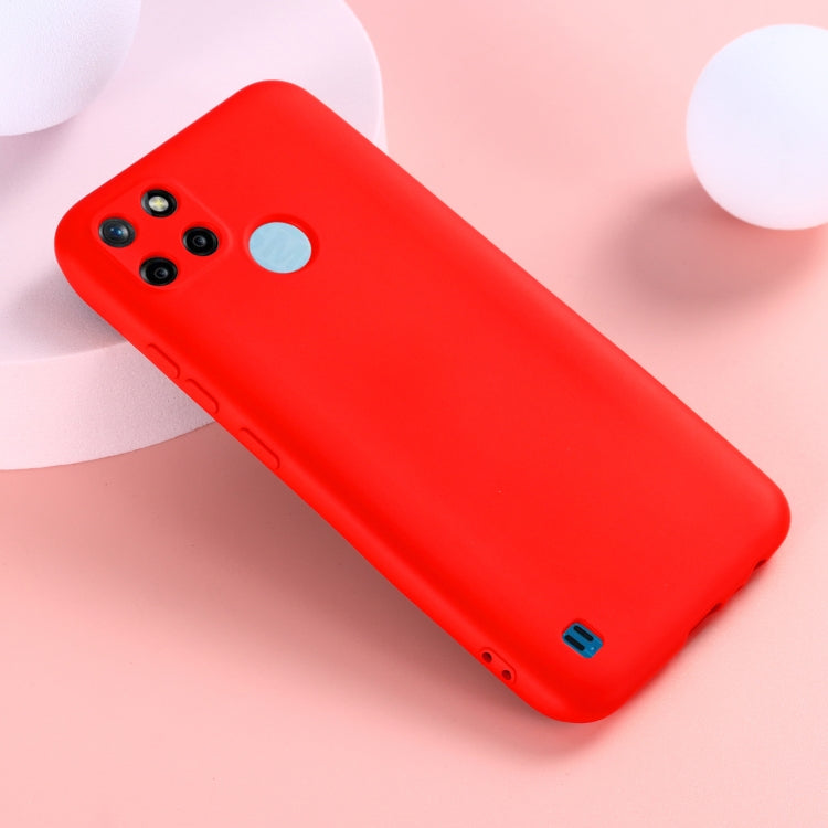 For OPPO Realme C21Y Foreign Version Solid Color Liquid Silicone Dropproof Full Coverage Protective Case(Red) - OPPO & vivo Accessories by buy2fix | Online Shopping UK | buy2fix