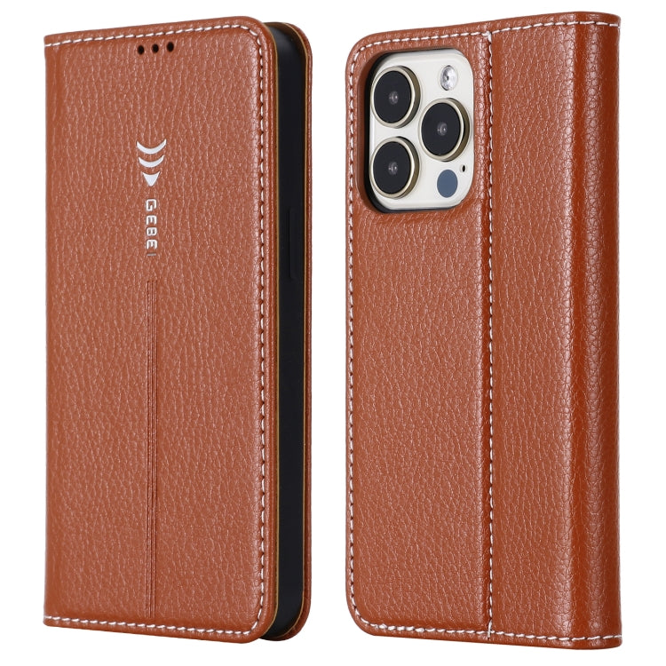 For iPhone 13 Pro GEBEI PU+TPU Horizontal Flip Protective Case with Holder & Card Slots (Brown) - iPhone 13 Pro Cases by GEBEI | Online Shopping UK | buy2fix