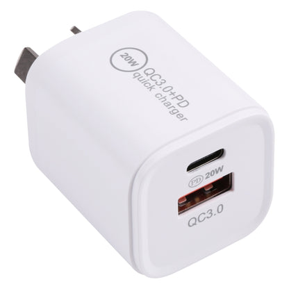 20WACB 20W QC3.0 + PD Quick Charger, Plug Specification:AU Plug(White) - USB Charger by buy2fix | Online Shopping UK | buy2fix