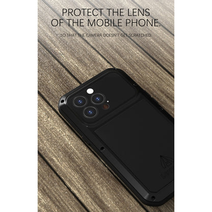 For iPhone 13 Pro LOVE MEI Metal Shockproof Life Waterproof Dustproof Protective Phone Case (Black) - iPhone 13 Pro Cases by LOVE MEI | Online Shopping UK | buy2fix