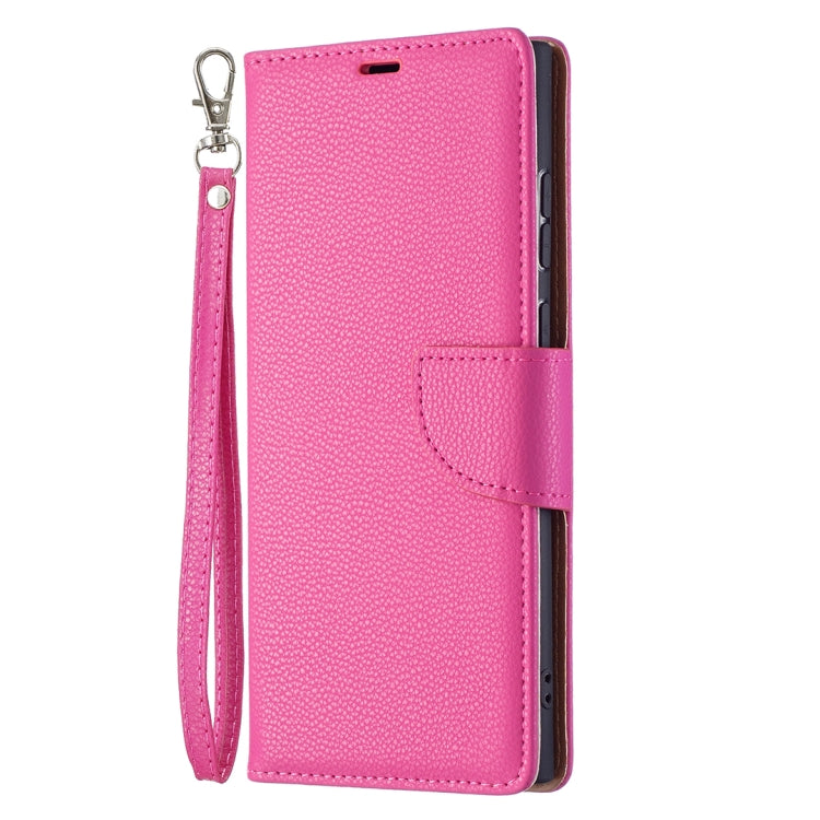 For Samsung Galaxy S22 Ultra 5G Litchi Texture Pure Color Horizontal Flip Leather Phone Case with Holder & Card Slots & Wallet & Lanyard(Rose Red) - Samsung Accessories by buy2fix | Online Shopping UK | buy2fix