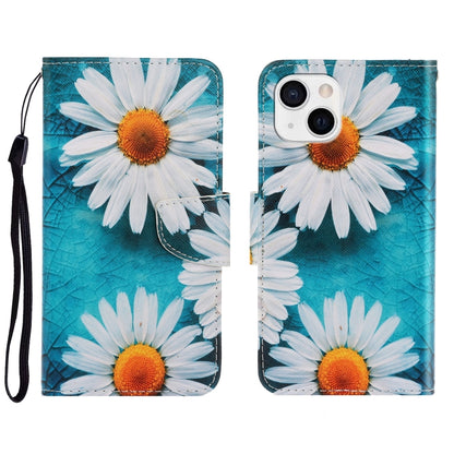 For iPhone 13 3D Colored Drawing Horizontal Flip Leather Phone Case(Chrysanthemum) - Apple Accessories by buy2fix | Online Shopping UK | buy2fix