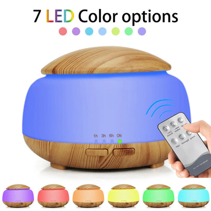 Wood Grain Humidifier Air Purifier Ultrasonic Atomization Household Aromatherapy Machine with Colorful LED Light Automatic Alcohol Sprayer, Plug Specification:UK Plug(Light Brown) - Home & Garden by buy2fix | Online Shopping UK | buy2fix