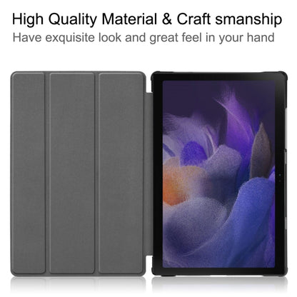 For Samsung Galaxy Tab A8 2021 Painted Leather Tablet Case with 3-Fold Holder(Apricot Blossom) - Samsung Accessories by buy2fix | Online Shopping UK | buy2fix