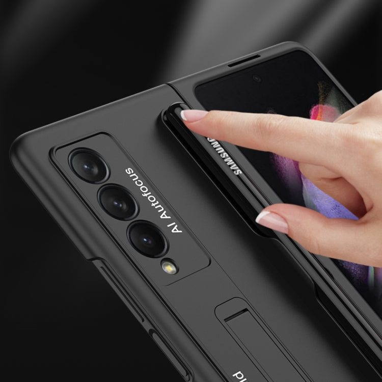 For Samsung Galaxy Z Fold3 5G GKK Ultra-thin PC Phone Flip Case with Holder & Pen Slot(Gold) - Samsung Accessories by GKK | Online Shopping UK | buy2fix