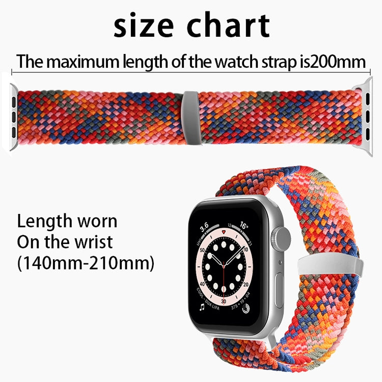 Nylon Braid Watch Band For Apple Watch Series 9&8&7 41mm / SE 3&SE 2&6&SE&5&4 40mm / 3&2&1 38mm(Rainbow) - Watch Bands by buy2fix | Online Shopping UK | buy2fix