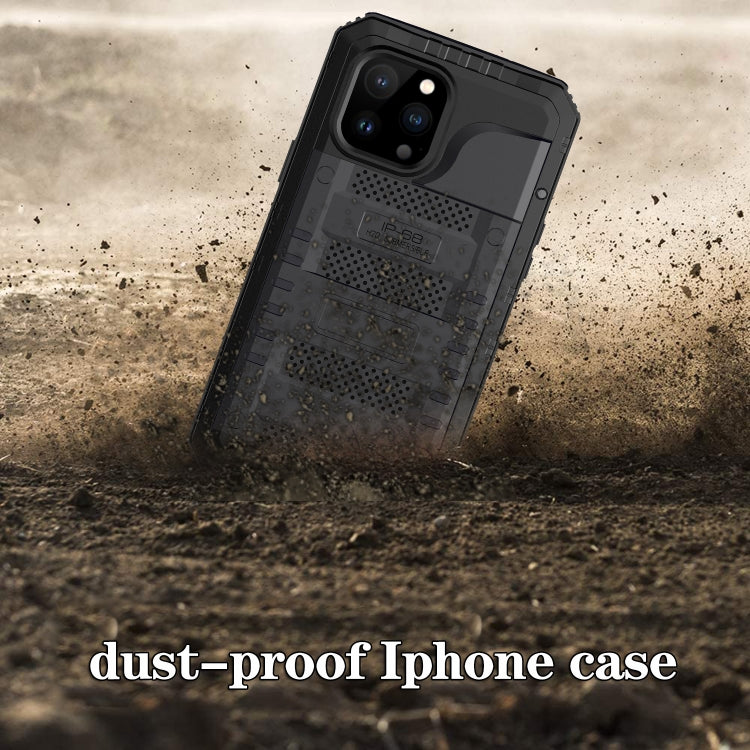 For iPhone 13 Pro Max Shockproof Waterproof Dustproof Metal + Silicone Phone Case with Screen Protector (Black) - iPhone 13 Pro Max Cases by buy2fix | Online Shopping UK | buy2fix