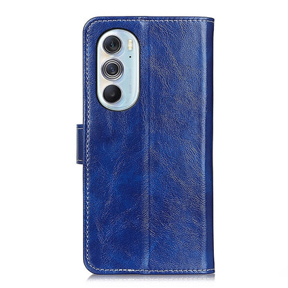 For Motorola Edge X30 Retro Crazy Horse Texture Horizontal Flip Leather Phone Case(Blue) - Motorola Cases by buy2fix | Online Shopping UK | buy2fix