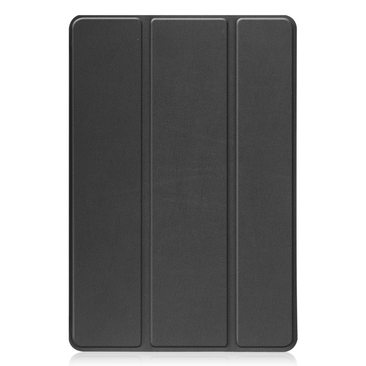 For TCL Tab 10s Three-folding Holder Custer Texture Leather Tablet Case(Black) - Others by buy2fix | Online Shopping UK | buy2fix