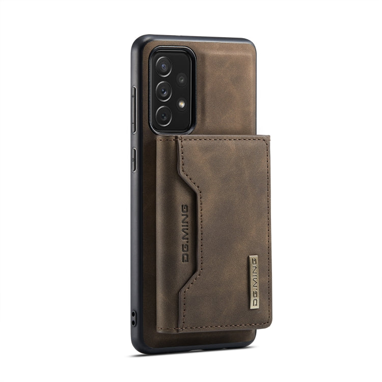 For Samsung Galaxy A73 5G DG.MING M2 Series 3-Fold Multi Card Bag + Magnetic Phone Case(Coffee) - Samsung Accessories by DG.MING | Online Shopping UK | buy2fix