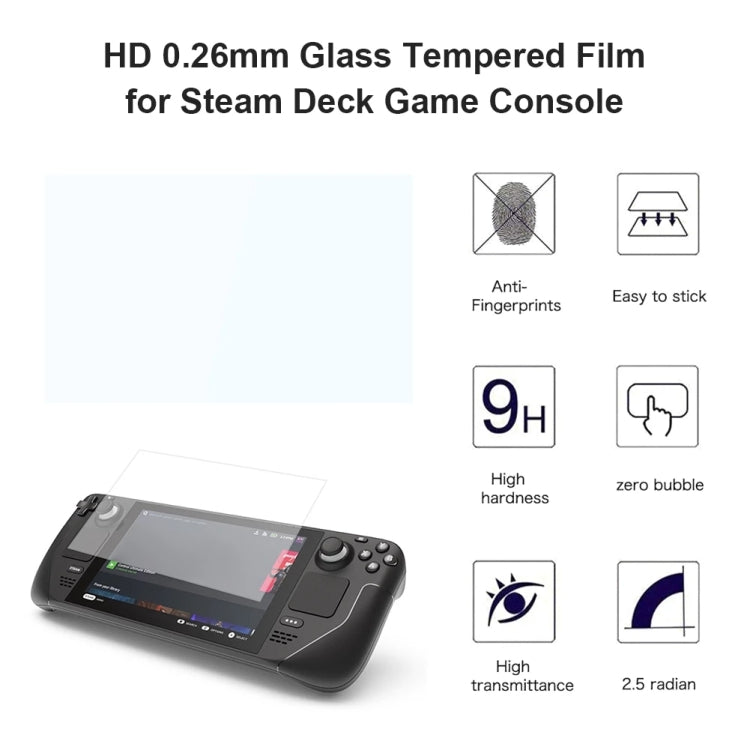 50 PCS 0.26mm 9H 2.5D Tempered Glass Film For Steam Deck Game Console - Accessories by buy2fix | Online Shopping UK | buy2fix