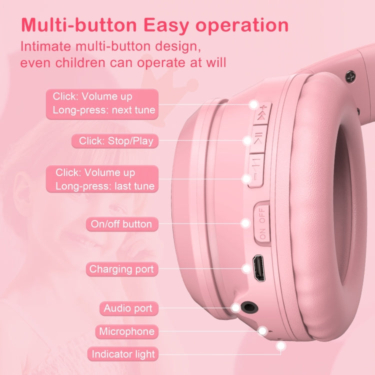 ONIKUMA B90 RGB Lighting Wireless Bluetooth Headphone (Pink) - Multimedia Headset by ONIKUMA | Online Shopping UK | buy2fix