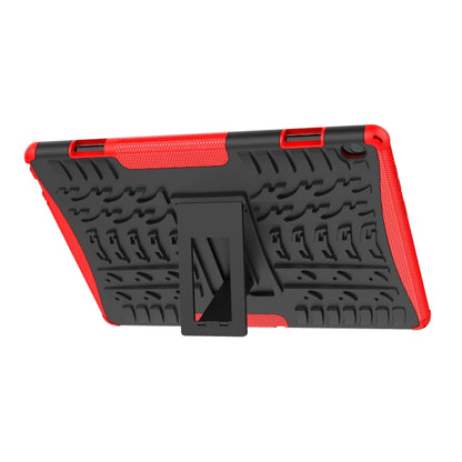 For Lenovo Tab M10 X605 / X505 Tire Texture Shockproof TPU+PC Protective Tablet Case with Holder(Red) - For Lenovo by buy2fix | Online Shopping UK | buy2fix