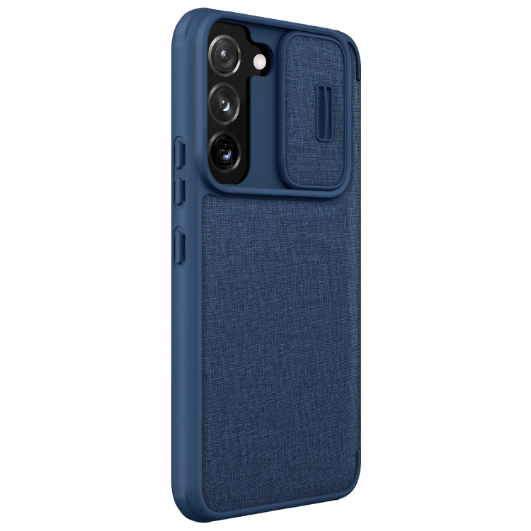 For Samsung Galaxy S22+ 5G NILLKIN QIN Series Pro Sliding Camera Cover Design Leather Phone Case(Blue) - Galaxy S22+ 5G Cases by NILLKIN | Online Shopping UK | buy2fix