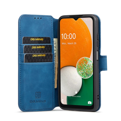 For Samsung Galaxy A13 4G DG.MING Retro Oil Edge Flip Leather Phone Case(Blue) - Samsung Accessories by DG.MING | Online Shopping UK | buy2fix